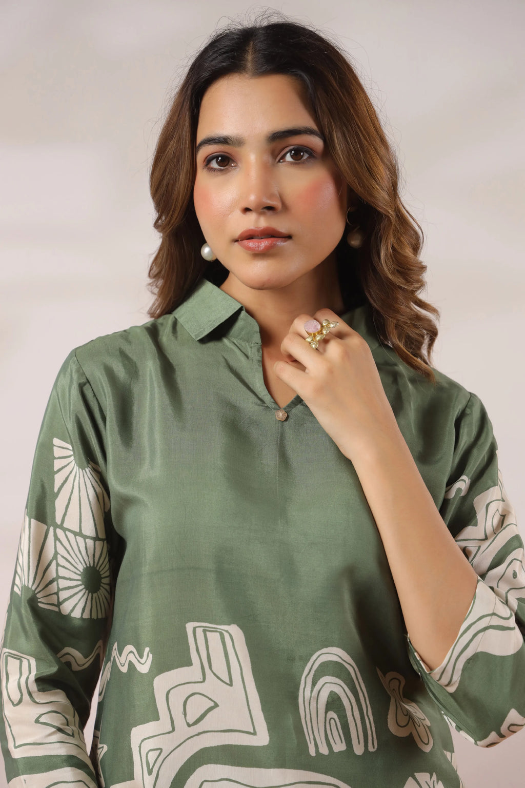 Chateau Green Tribal Elephant Elegance Co-ord Set
