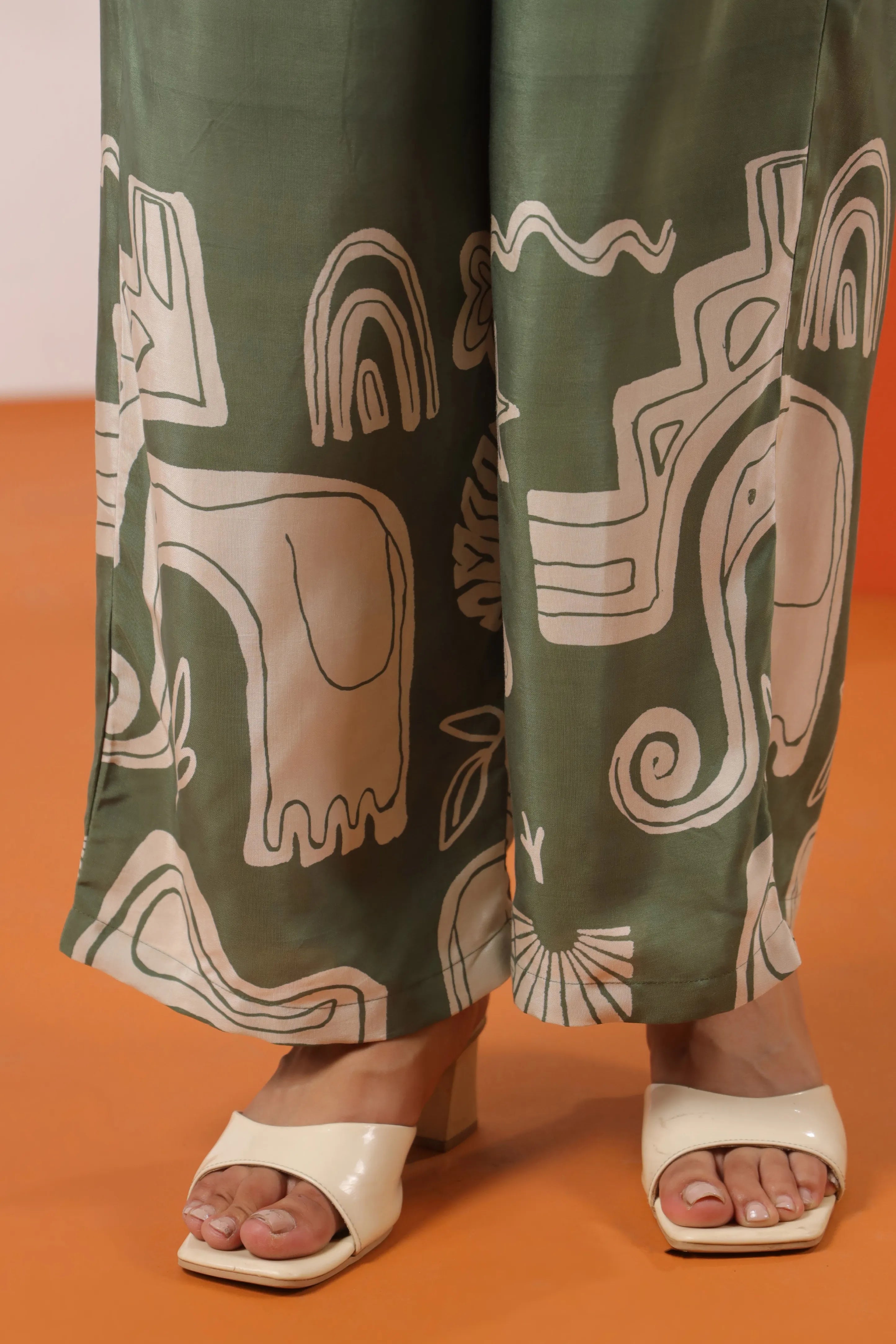 Chateau Green Tribal Elephant Elegance Co-ord Set