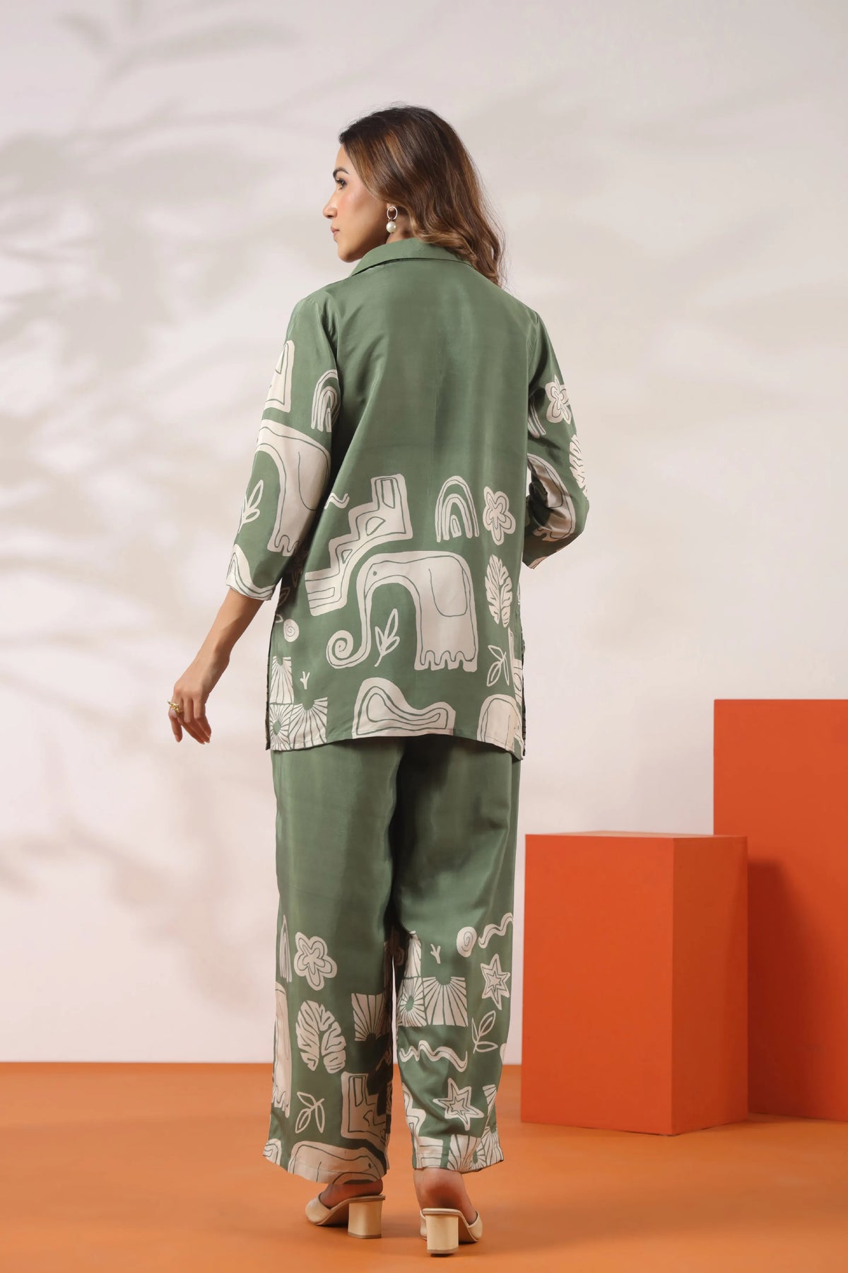 Chateau Green Tribal Elephant Elegance Co-ord Set