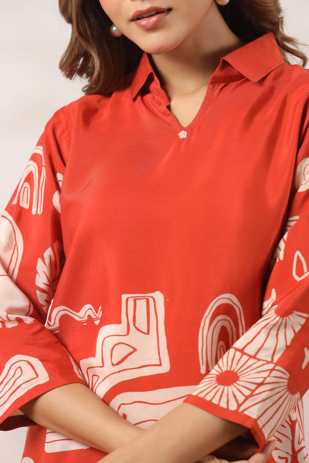 Rust Abstract Elephant Print Co-Ord Set