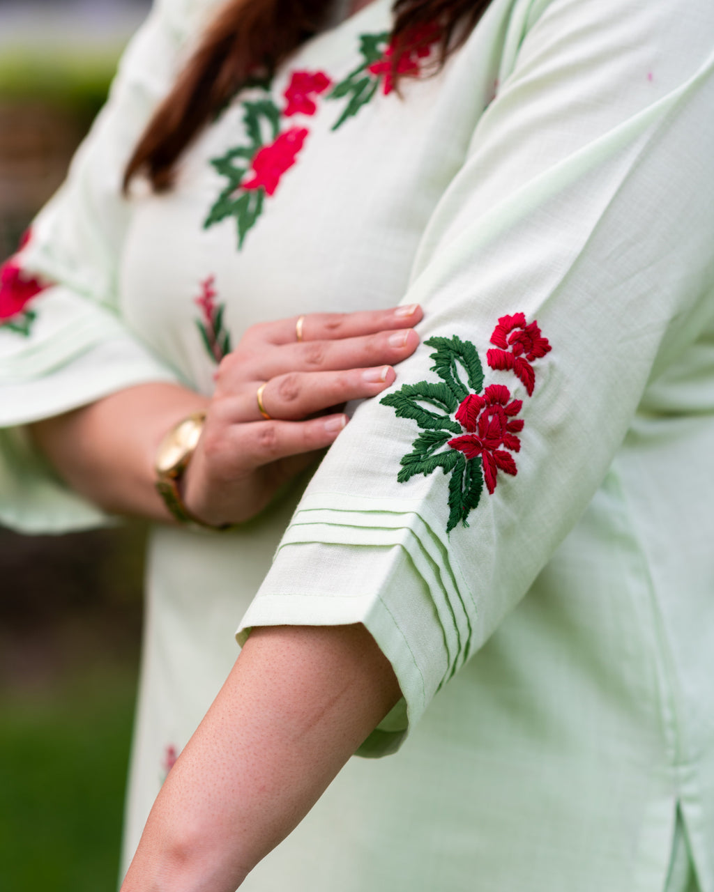 Pista Green Chikankari Co-Ord Set