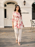 Cream & Dusty Rose Abstract Print Cotton Flex Co-ord Set