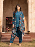 Blue Geometric Floral 3-Piece Co-ord Set in Muslin