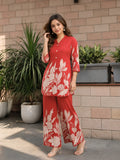 Rust Floral Russian Silk Co-ord Set