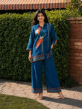 Navy Blue Allover Printed Muslin Co-Ord Set