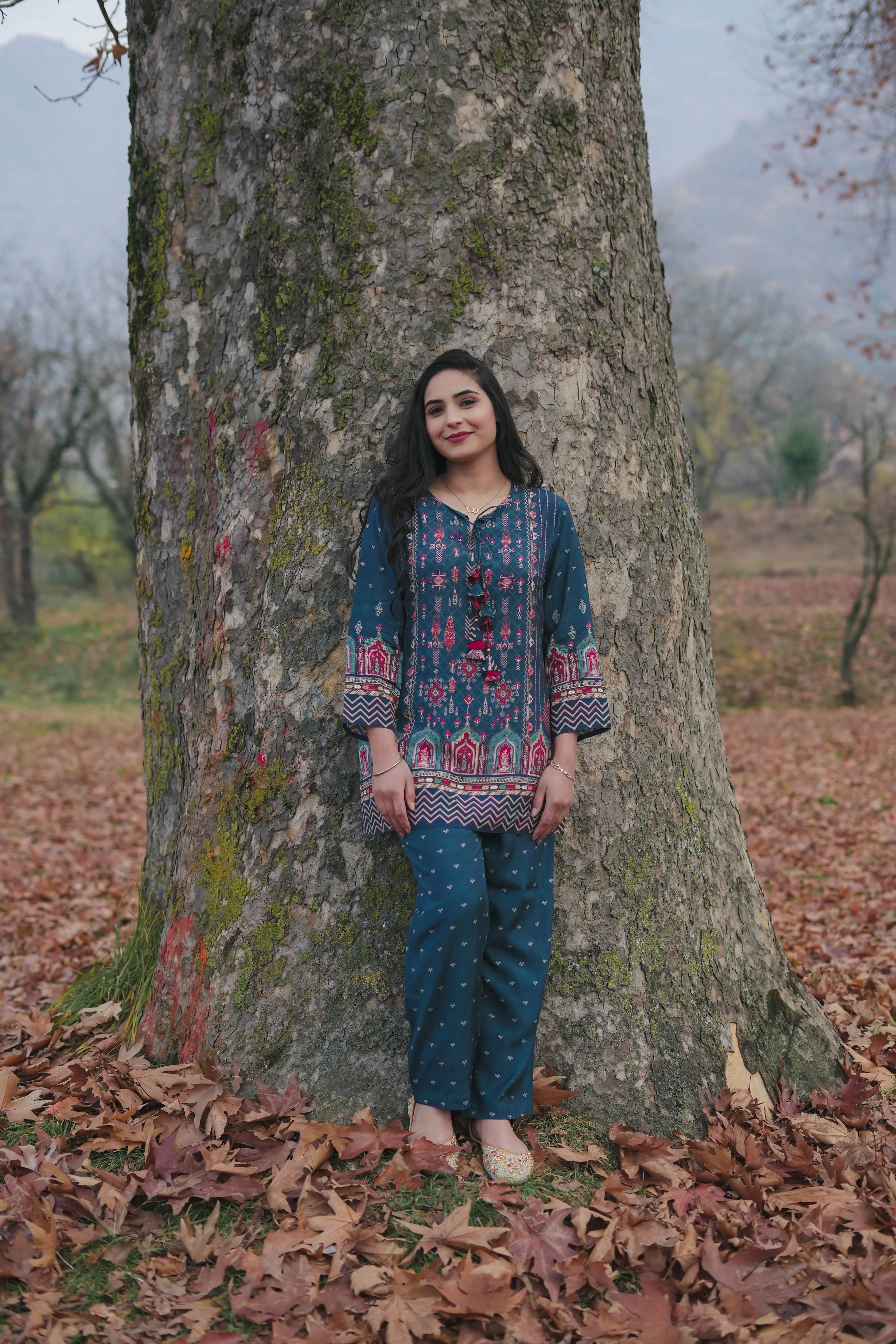Midnight Bloom Printed Muslin Co-Ord Set