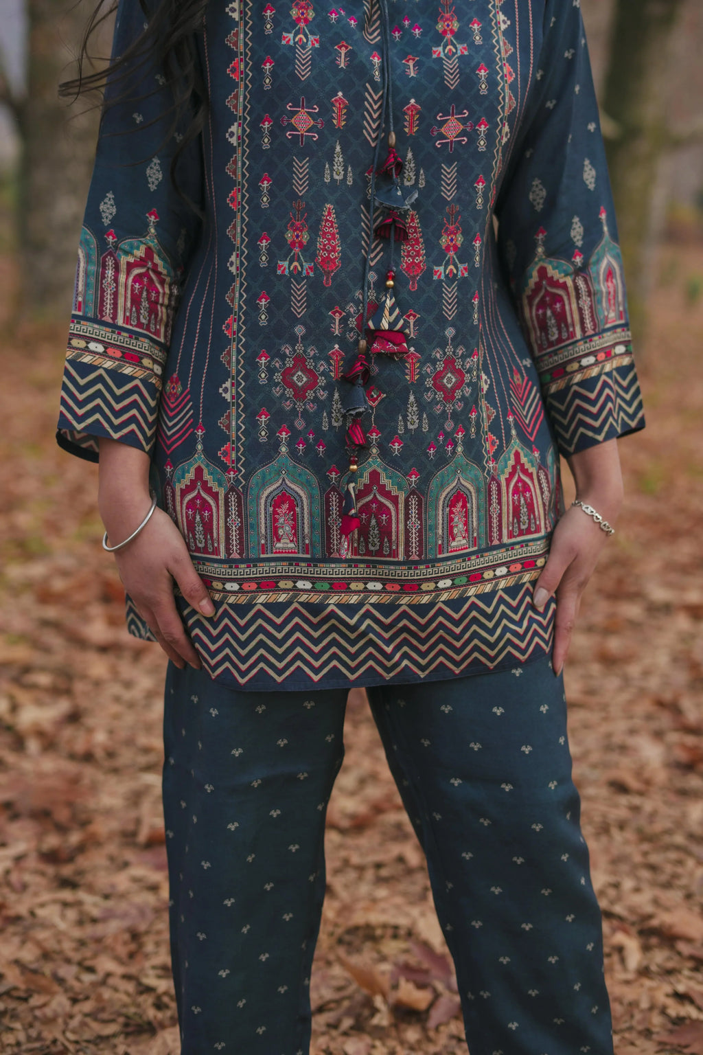 Midnight Bloom Printed Muslin Co-Ord Set