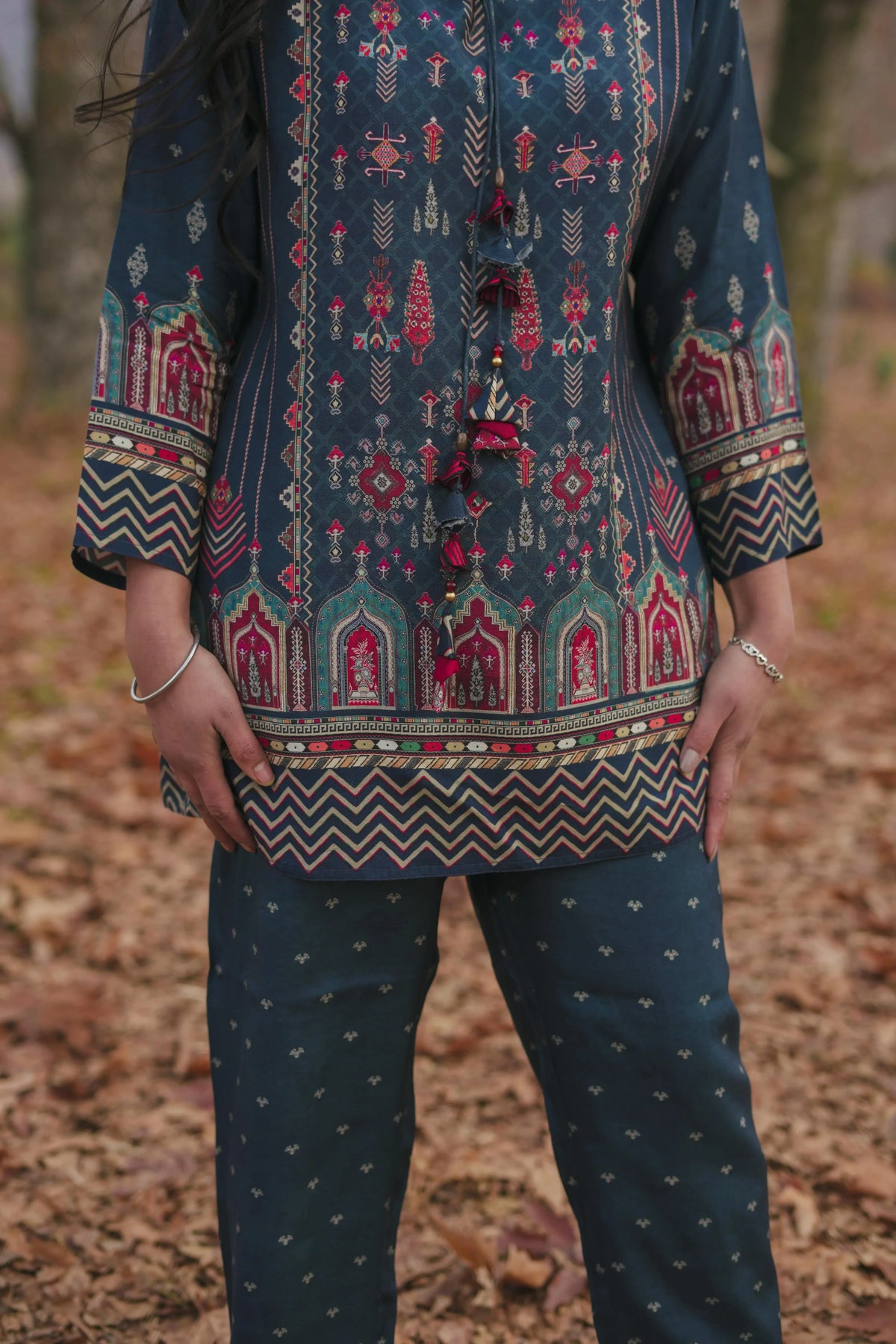 Midnight Bloom Printed Muslin Co-Ord Set