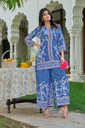 Navy Blue Ethnic Co-ord Set with Mirror Work