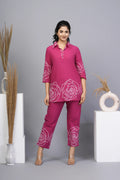 Rani Pink Floral Printed Cotton Co-ord Set