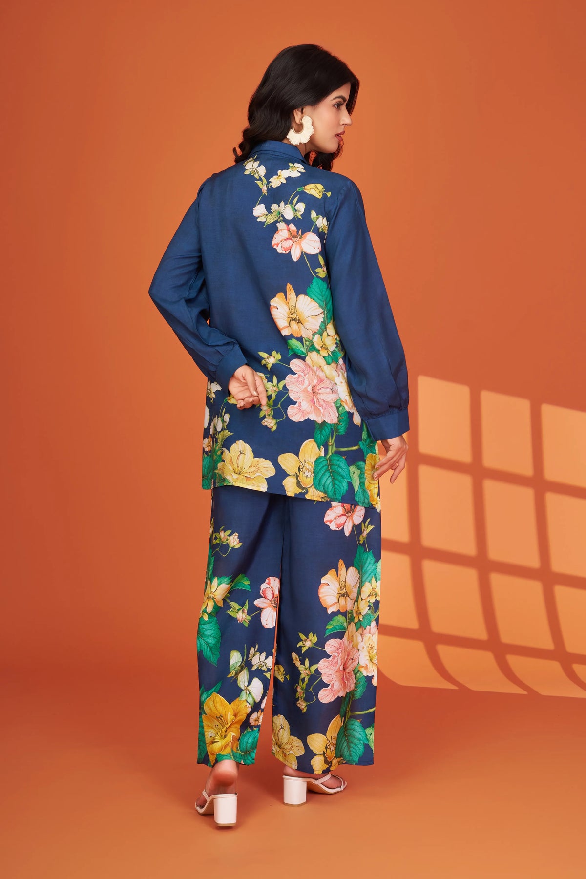 Navy Floral Muslin Co-ord Set
