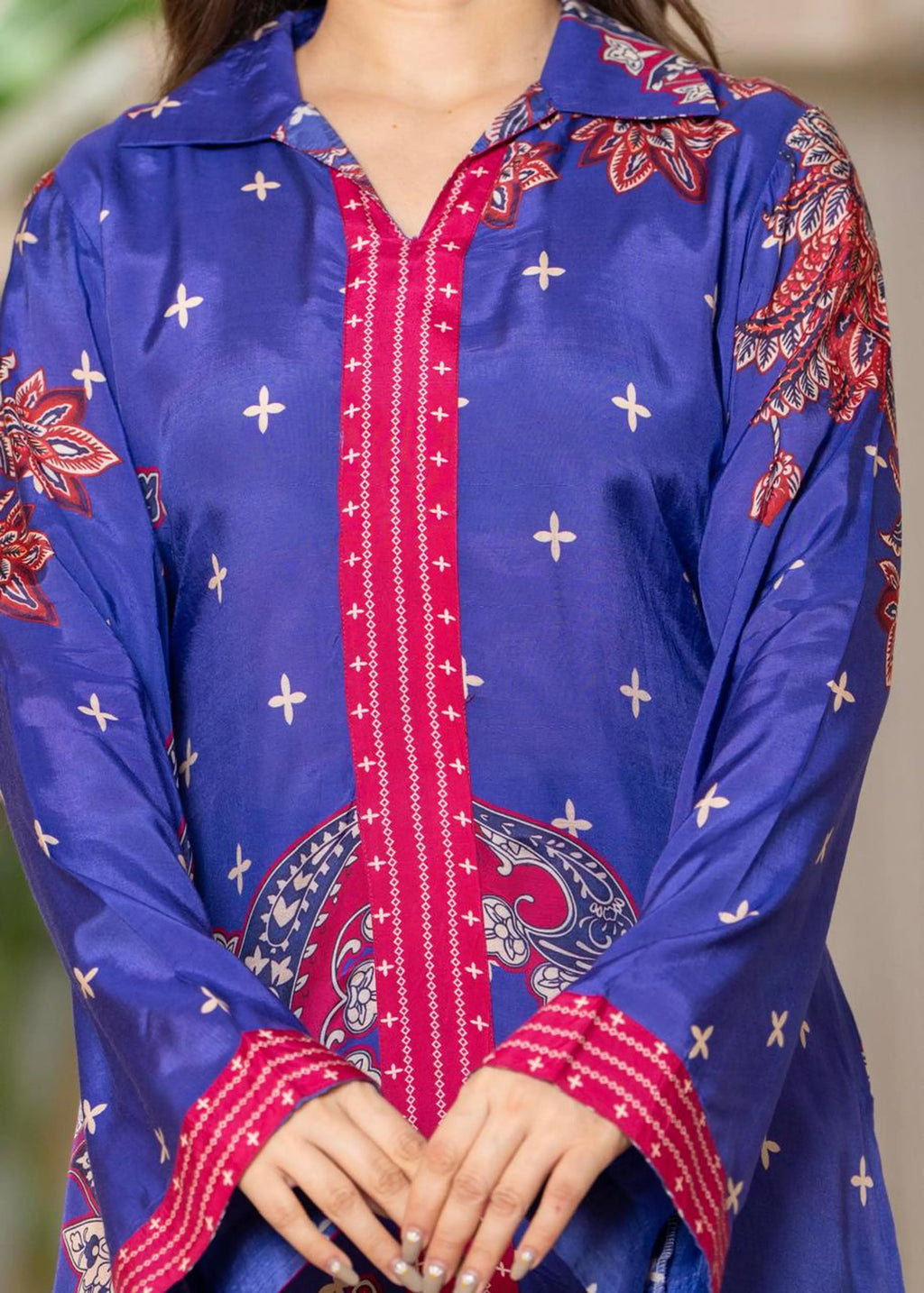 Purple & Blue Paisley Muslin Co-ord Set