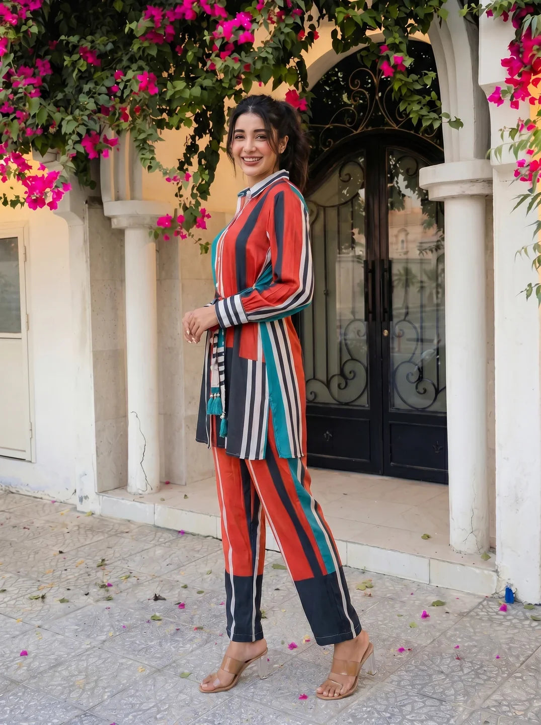 Multicolor Muslin Co-ord Set