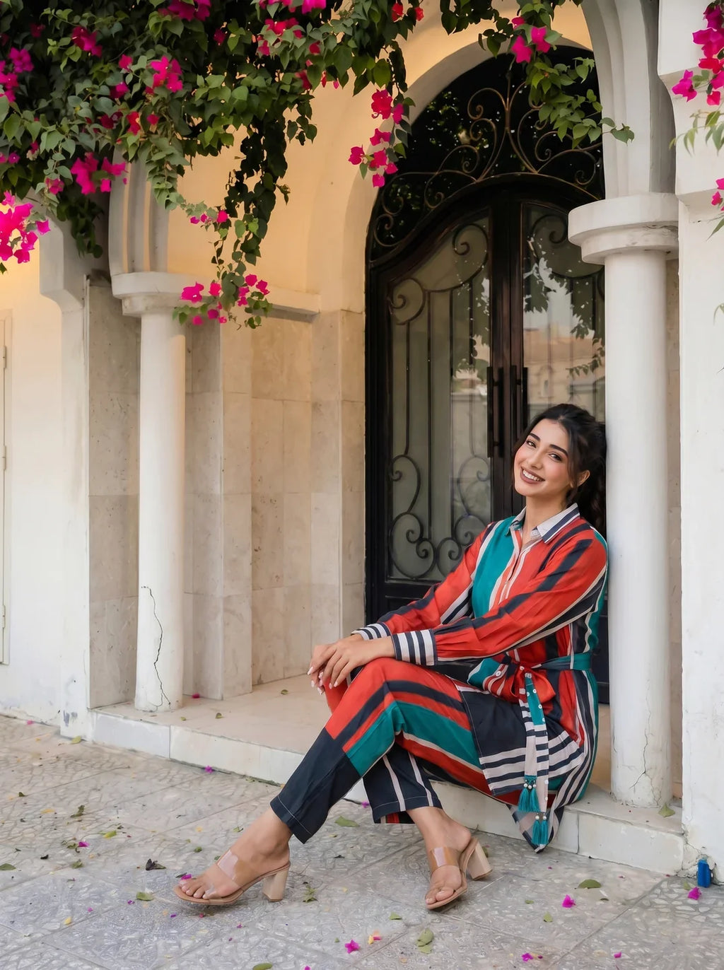 Multicolor Muslin Co-ord Set
