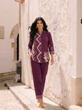 Violet Zigzag Stripe Muslin Co-Ord Set
