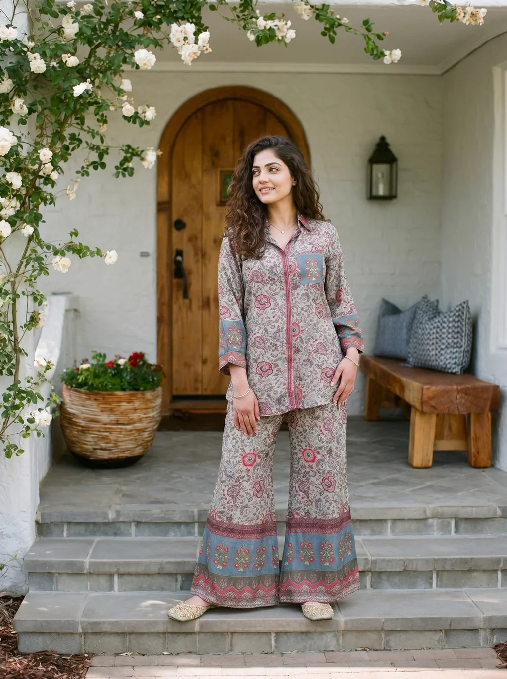 Floral Printed Muslin Co-Ord Set