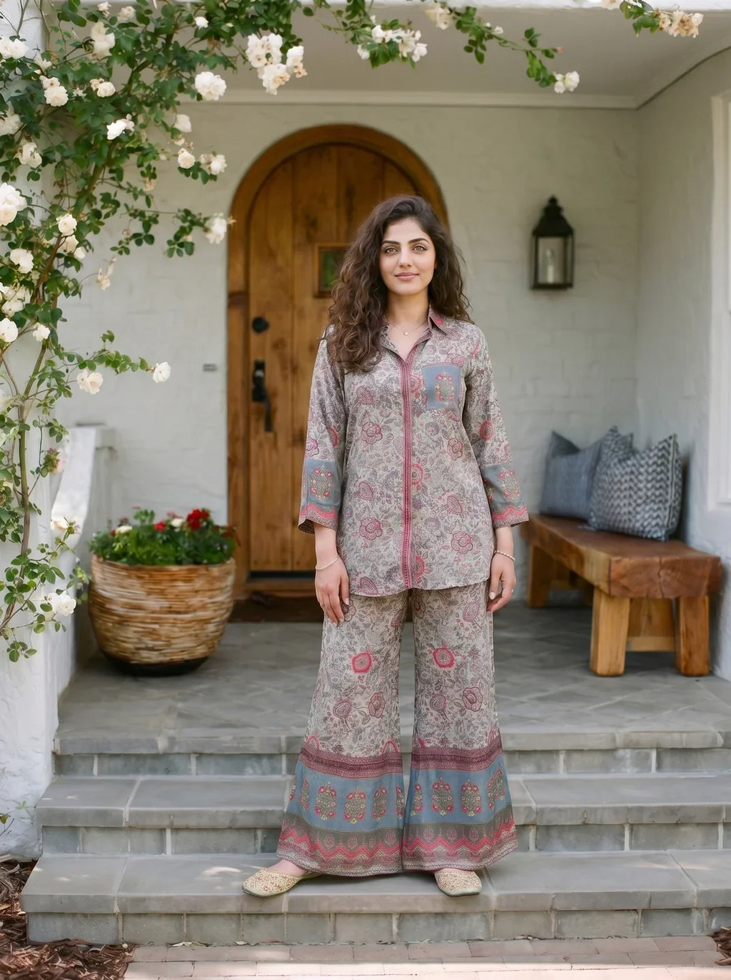 Floral Printed Muslin Co-Ord Set
