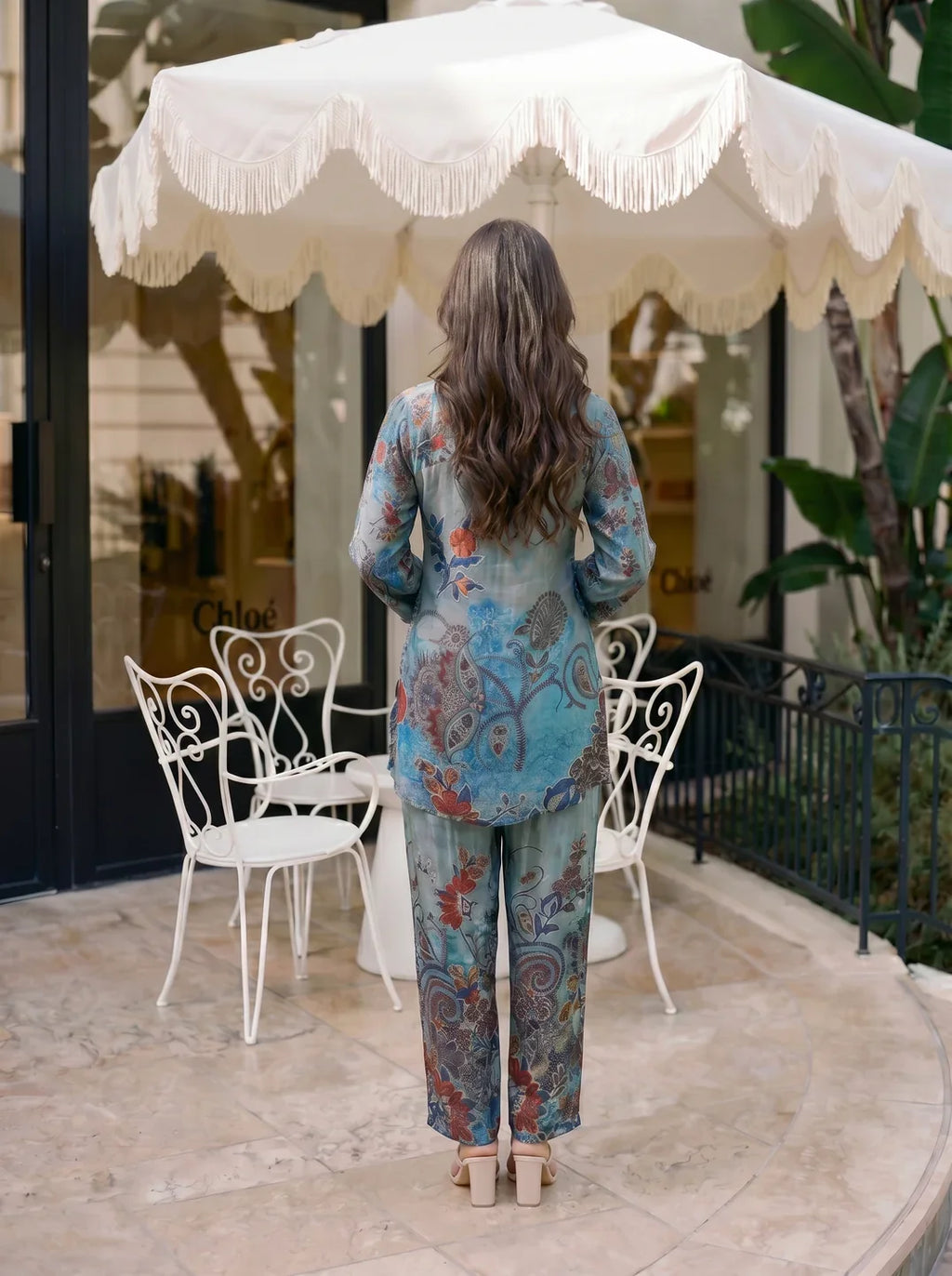 Blue Paisley Printed Muslin Co-ord Set
