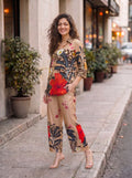 Multicolor Base Leopard & Floral Multicolor Co-ord Set