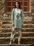 Emerald Green & Beige Printed Cotton Co-ord Set