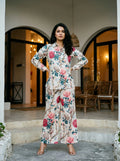 Off-White Bold Floral Printed Co-Ord Set in Cotton Cambric